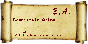 Brandstein Anina névjegykártya
